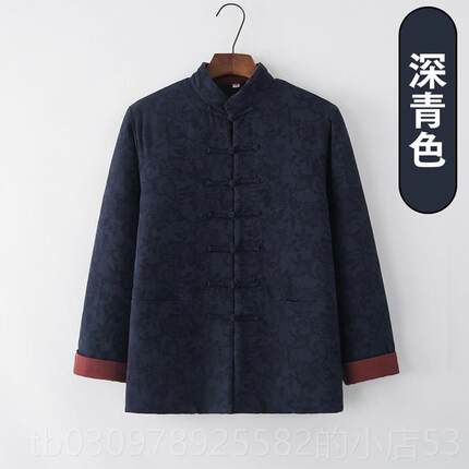 高档子专属大码冬季丝棉加厚加可水洗棉袄胖唐装男衣休闲夹棉肥夹