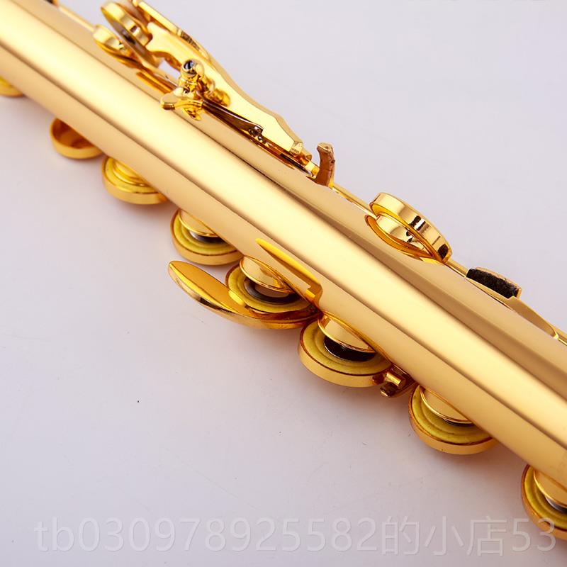 高档长笛乐器正业品镀金24BK金17孔尾开闭两用人儿童学生通用专成