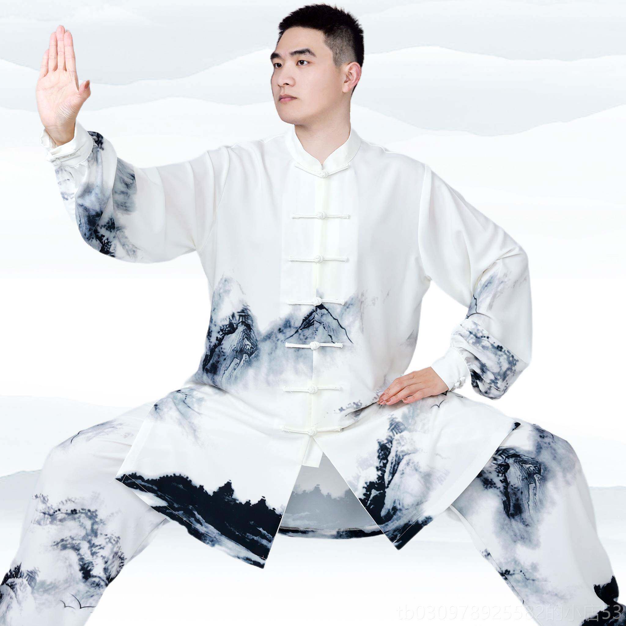 高档新款春季练功站服中风款太极拳国夏季桩晨练武术比男赛训练太