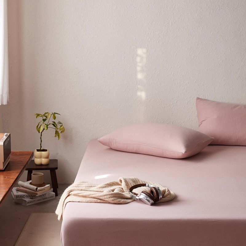 A类100S长绒棉全棉纯棉有机雾感双层皱皱纱床笠罩单件床垫保护罩,床上用品,床笠,淘宝优惠券,粉丝福利购,淘宝优惠卷