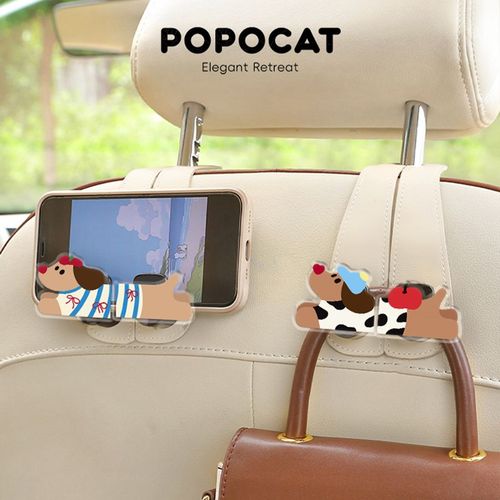 奶牛狗车载挂钩多功能汽车座椅挂钩隐藏式挂钩女皮革座椅后排收纳