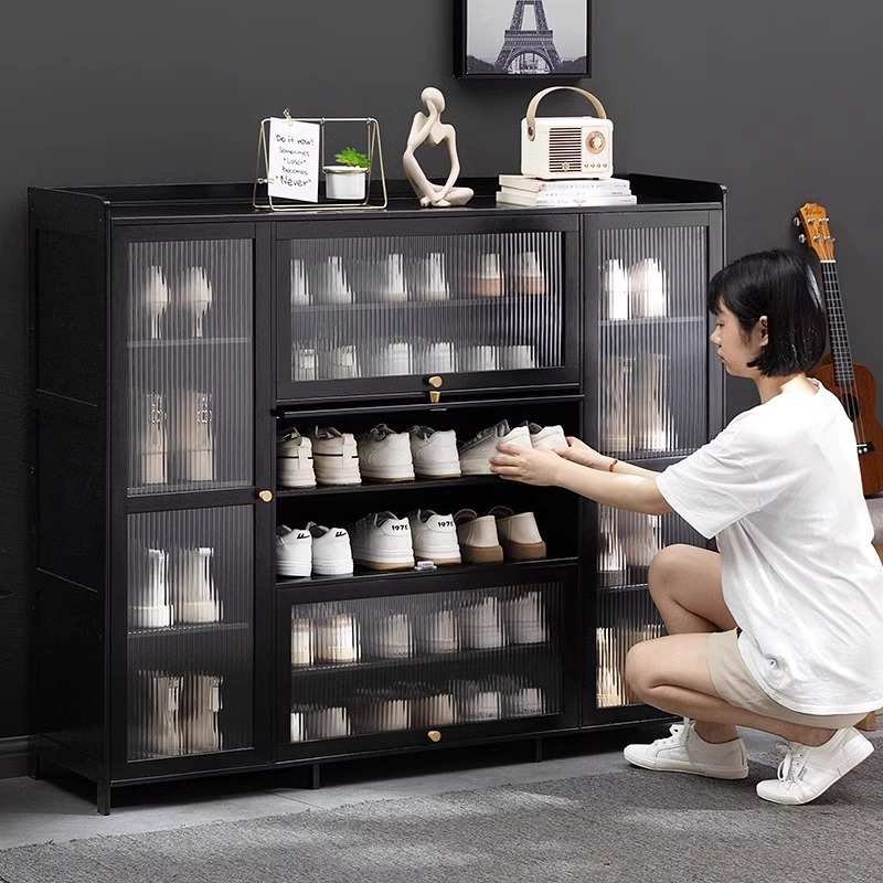 家用简易鞋柜鞋架子多层带门防尘木质放门口入门收纳鞋架一件起批