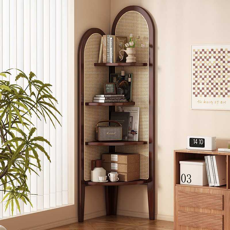 复古落地转角柜子藤编收纳沙发卧室墙角三角置物架客厅书架非实木,3C数码配件,摄像机配件,淘宝优惠券,粉丝福利购,淘宝优惠卷
