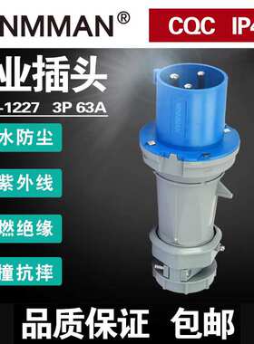 工业防水耦合器TYP-1227 1231 1235防水防尘插头3P4P5P63AIP44