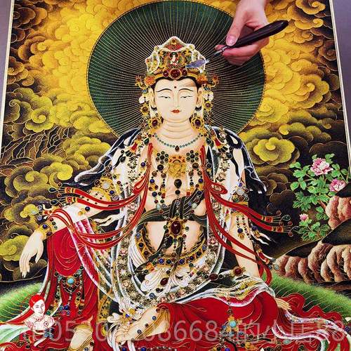 正品景韵丝阁掐珐琅遗画diy材料包 月观音 釉料带水水钻观音 非手