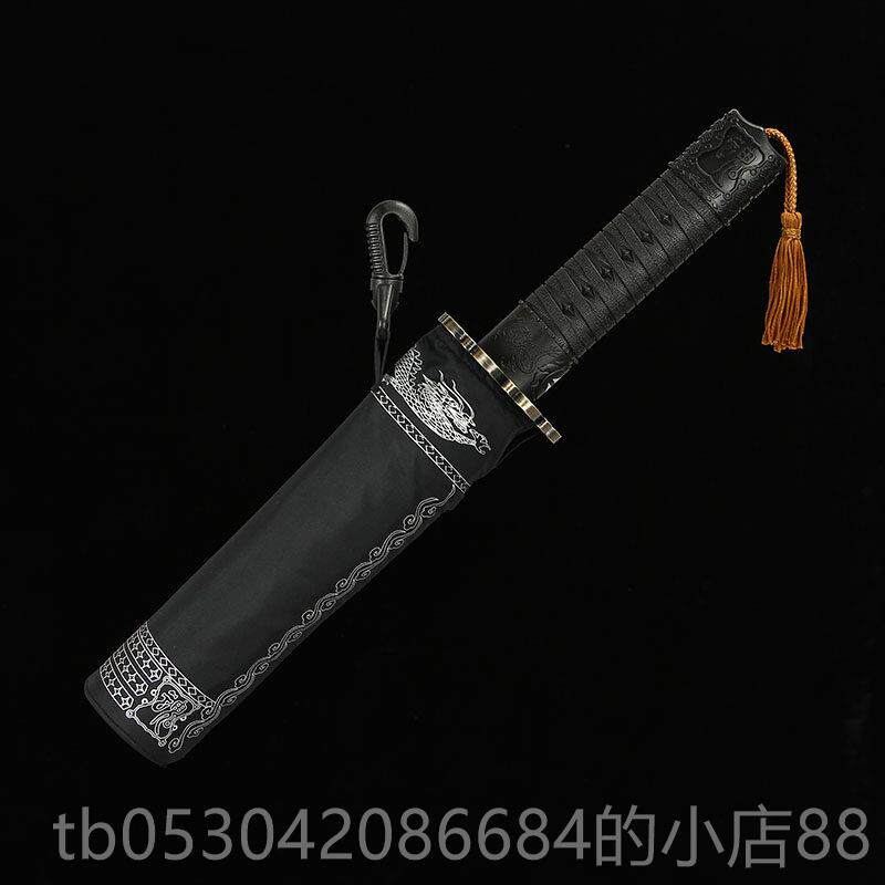 正品武士创伞意刀柄雨伞全自动折叠个性潮男流动漫生覆学古帅气士