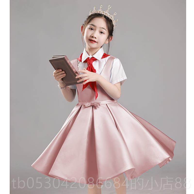 正品儿童红色国朗诵演出服毕业体合照爱学生团童合唱祖国女主持人