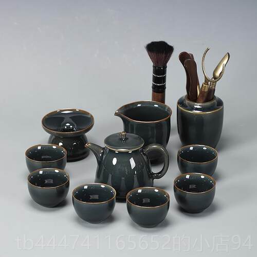 高档哥窑具茶组轻奢档陶瓷茶杯家用简约现代功高夫泡茶茶套壶喝茶