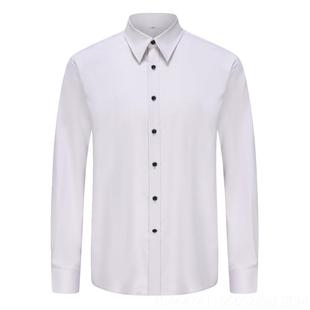 弹力免熨免熨烫招行工作服 白烫色短袖 高档0252招行新款 男衬灰衫