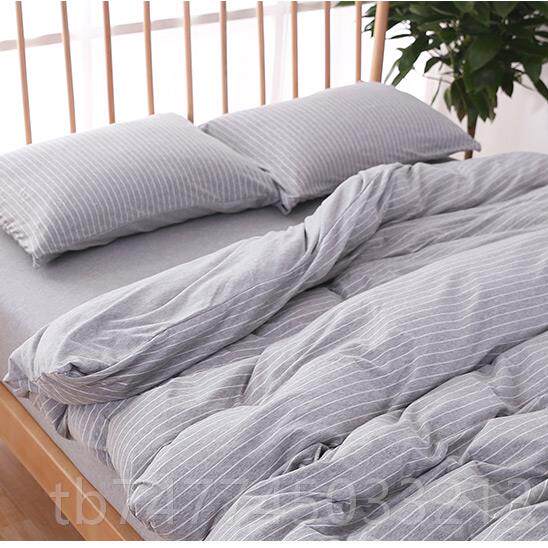 新款天竺棉四件套纯棉裸品针织棉单良双人1.8m床单套床笠式床品三