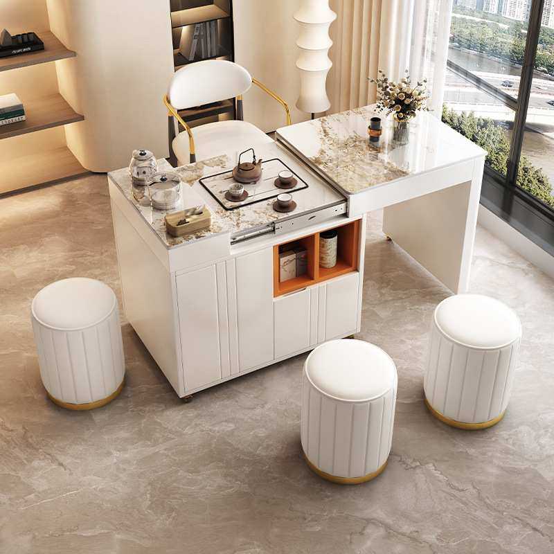 现代简约岩板岛台茶桌小户型可伸缩功夫茶台家用多功能阳台小茶几,3C数码配件,摄像机配件,淘宝优惠券,粉丝福利购,淘宝优惠卷