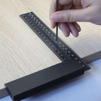 JAVIER木工多功能划线尺铝合金L型尺直角划线尺L型洞洞尺木工工具