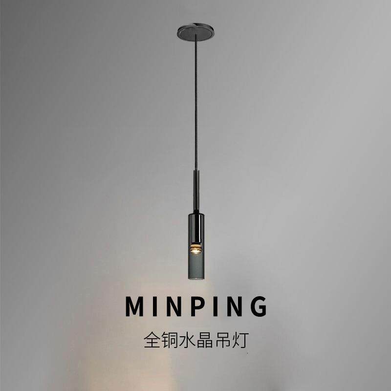后现代轻奢餐厅吧台小吊灯简约卧室床头单头吊线水晶创意酒瓶吊灯