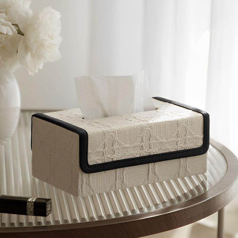 现代轻奢皮质纸巾盒抽纸盒双色家用餐桌客厅样板房设计师装饰摆件,模玩/动漫/周边/娃圈三坑/桌游,模型制作工具/辅料耗材,淘宝优惠券,粉丝福利购,淘宝优惠卷