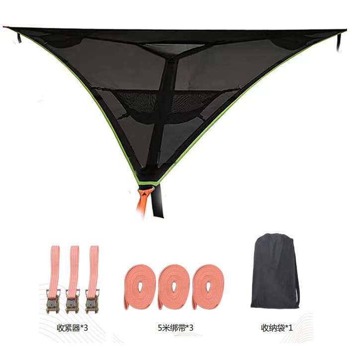 便携式三角网布吊床秋千夏季户外野营露营尼龙网眼吊床现货