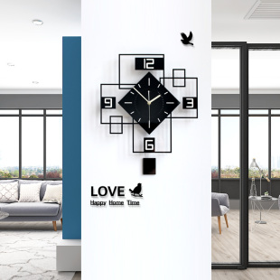 雅刻丽挂钟客厅现代简约大气石英钟静音挂表时尚艺术钟表欧式时钟
