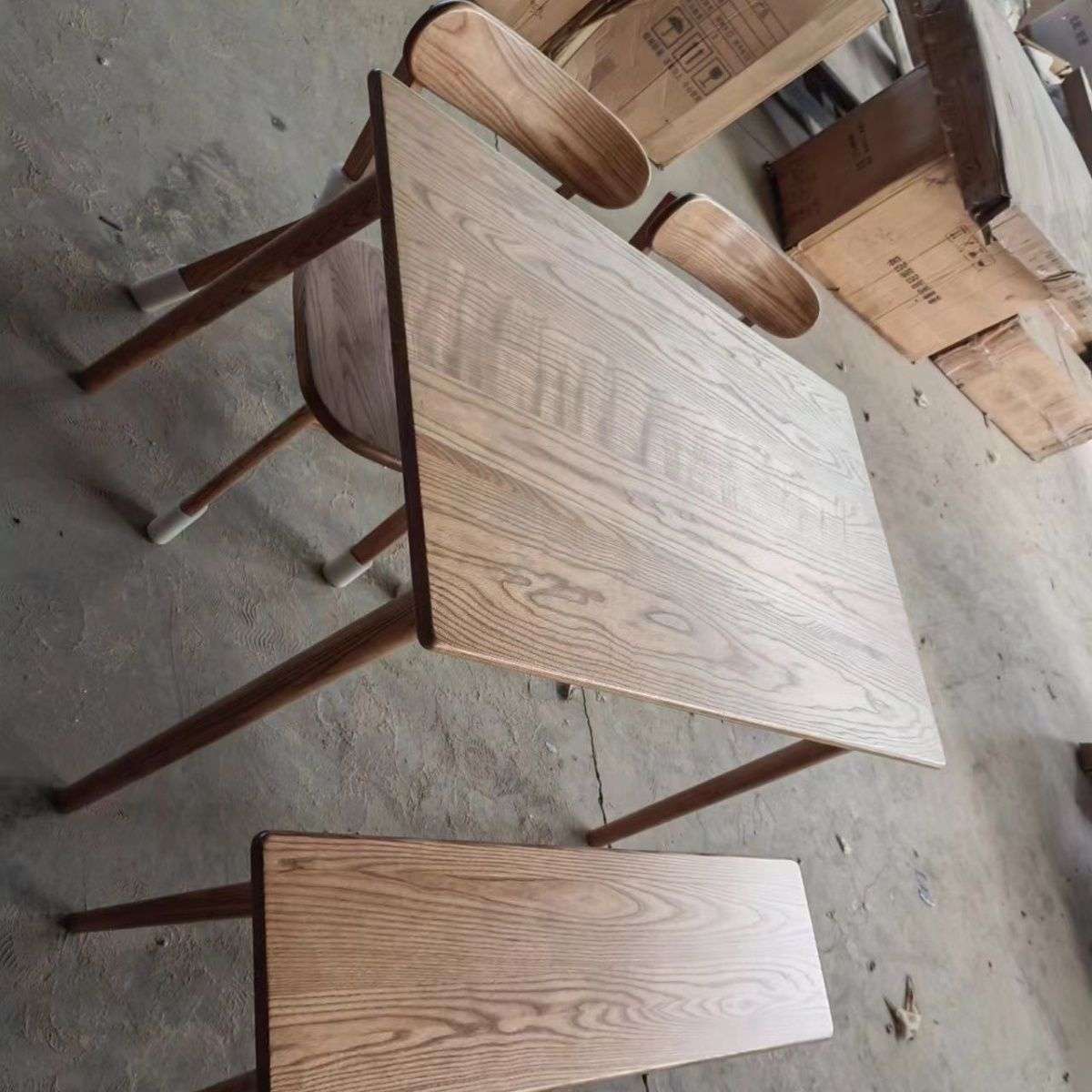 全实木白蜡木餐桌简约北欧家用客厅桌子小户型日式长方形桌椅组合