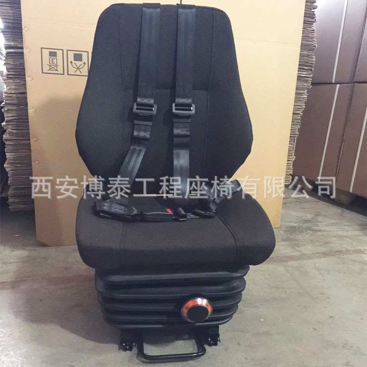 工程车四点式安全带机械减震座椅 液压座椅可调节矿用车司机座椅
