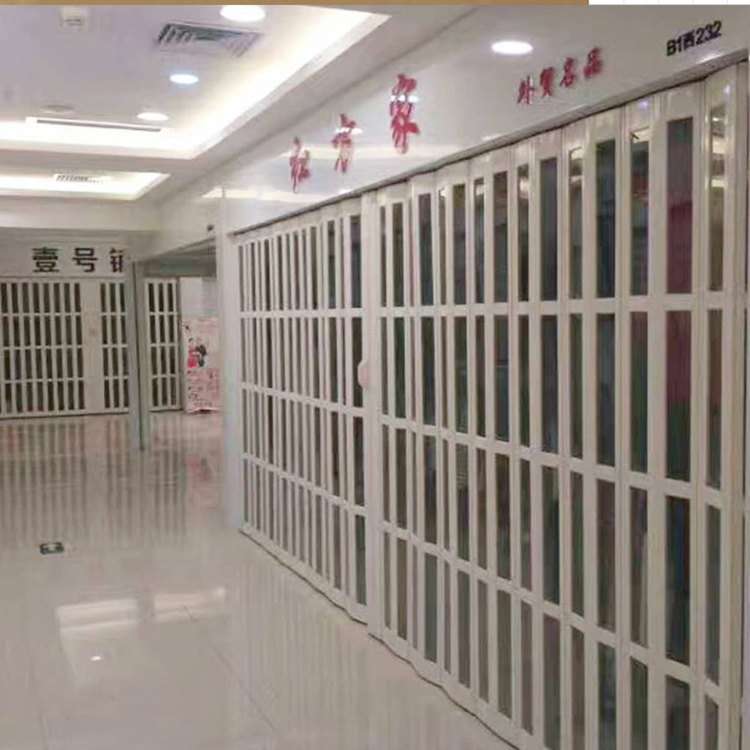 济南pvc折叠推拉门铝合金折叠门店铺临时门防火泄爆抗爆门厂家