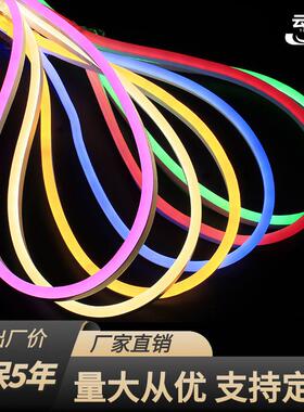 LED霓虹灯带白光12V霓虹灯条 广告招牌防水单色LED霓虹灯带灯条
