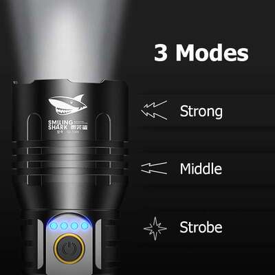 SmilingShark high-power flashlight charging outdoor