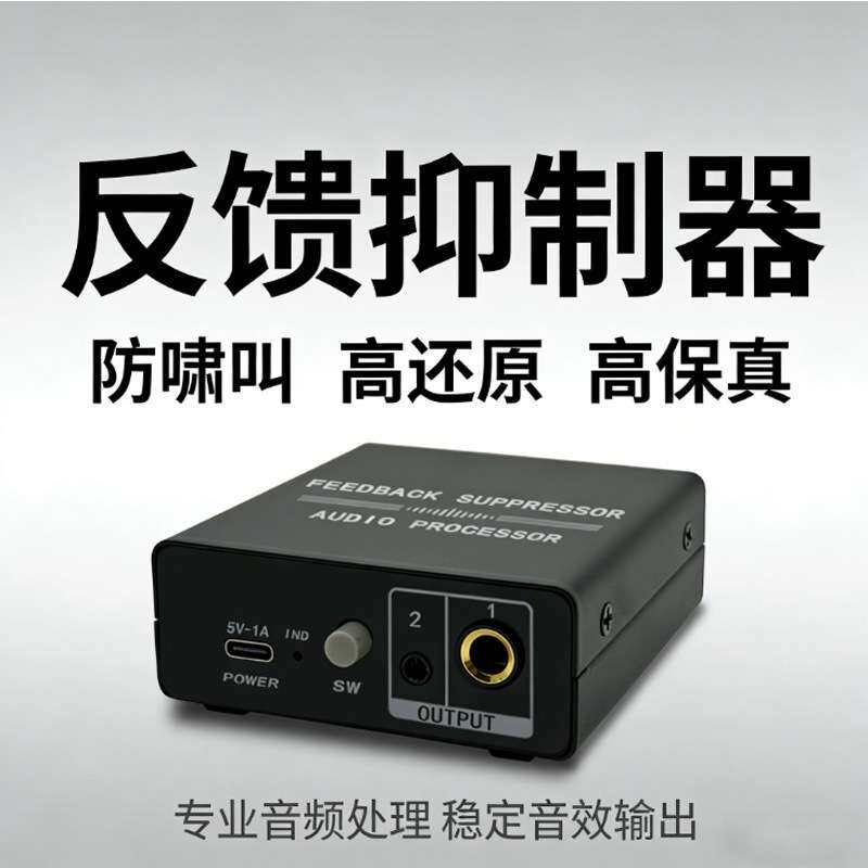 一键全自动反馈抑制器防啸叫移频器专业话筒家用会议舞台KTV现货