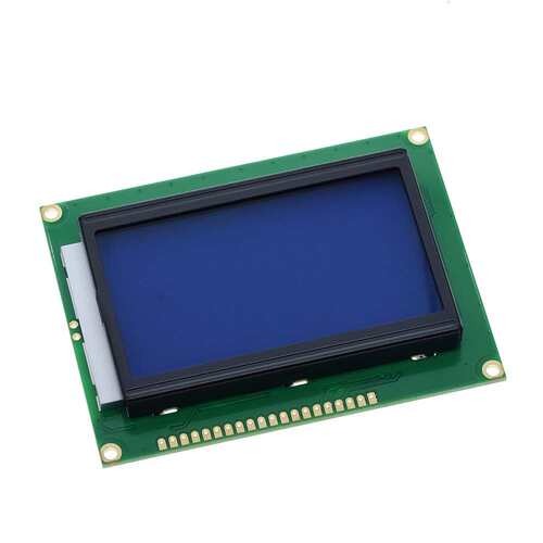 蓝屏LCD12864显示屏 液晶屏 带中文字库 带背光12864-5V 并口串口