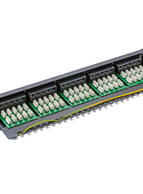 25口50对语音电话配线架RJ45插口19英寸机柜安装式4芯电话线CAT3