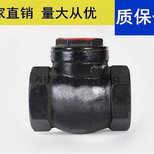 H14T铸铁丝扣止回阀 水管铁单向阀止逆阀 丝口球磨铸铁卧式止回阀