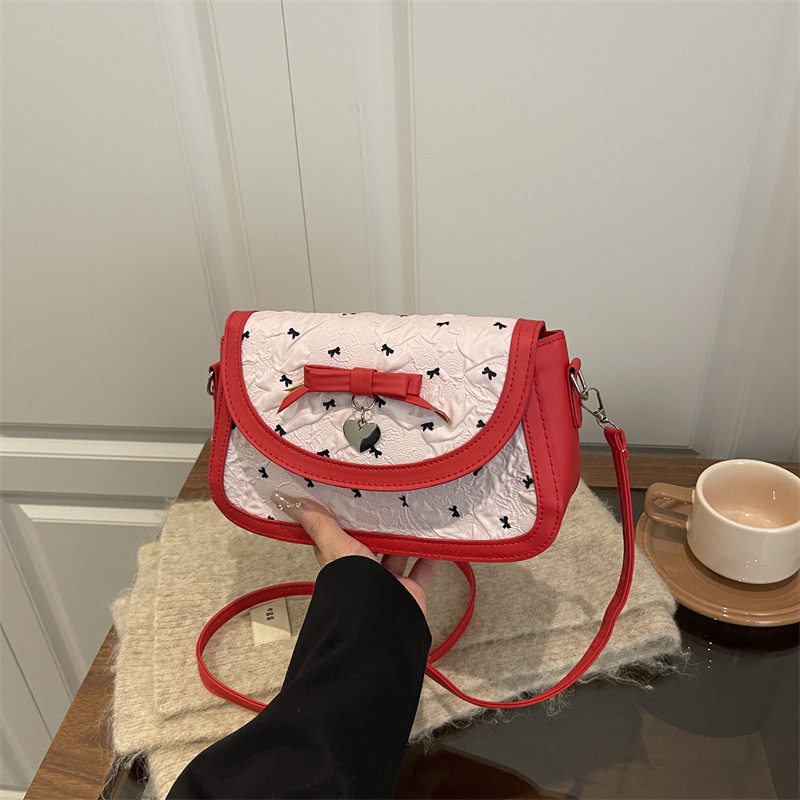 韩系 ins小众甜妹腋下包包女法式蝴蝶结单肩小方包时尚斜跨马鞍包,箱包皮具/热销女包/男包,腋下包,淘宝优惠券,粉丝福利购,淘宝优惠卷