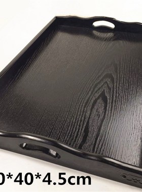 暗红色木托盘木质茶盘长方形水杯托盘复古木盘子杯盘家用酒杯盘