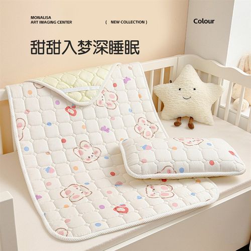 纯棉双层纱薄垫宝宝小褥子全棉拼接床软席儿童幼儿园床垫婴儿睡垫