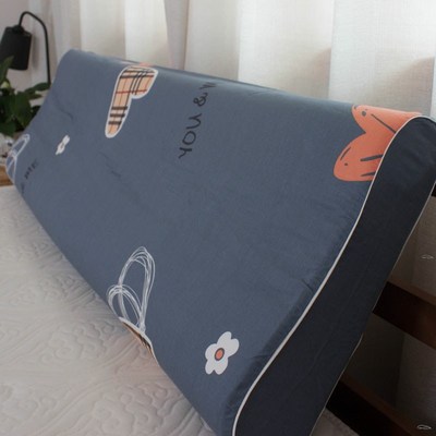 全棉长乳胶枕套单个40*120*150双人40X180记忆橡胶枕头套纯棉