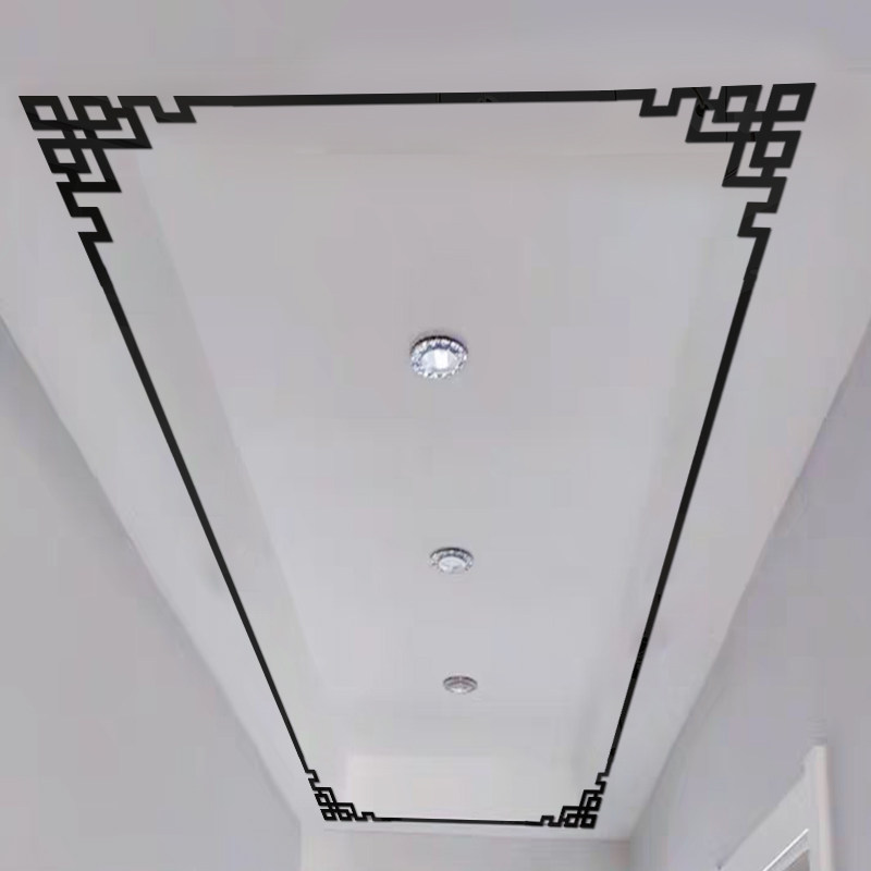自粘客厅吊顶天花板装饰边框条3d立体亚克力镜面墙贴屋顶四对角贴,家居饰品,软装墙贴,淘宝优惠券,粉丝福利购,淘宝优惠卷