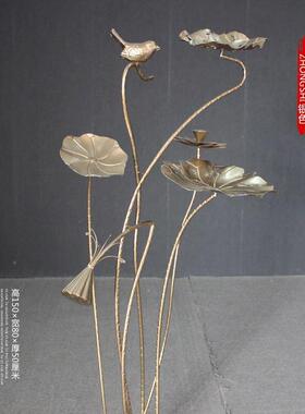 铁艺荷花组MVO合道中式婚礼路引摆国风件舞台造型装饰婚庆景背摄