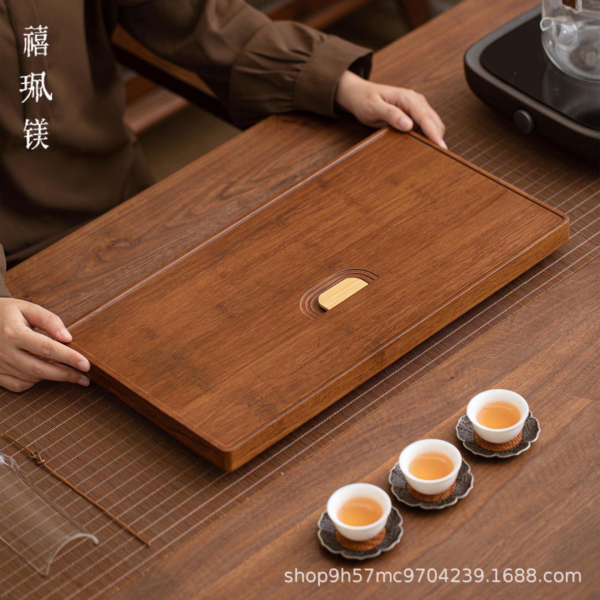禧珮中式简约桌面重竹盘家用茶办2024819公水室镁蓄排水两用竹制