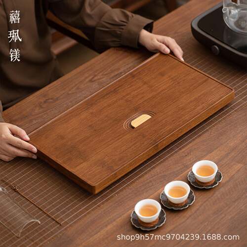 禧珮中式简约桌面重竹盘家用茶办2024819公水室镁蓄排水两用竹制