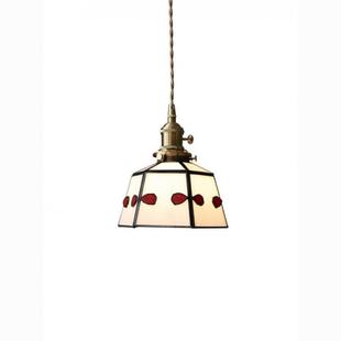 025日式 头玄关阳台床海卧室餐厅酒 2507复古彩色玻璃吊灯地中风格