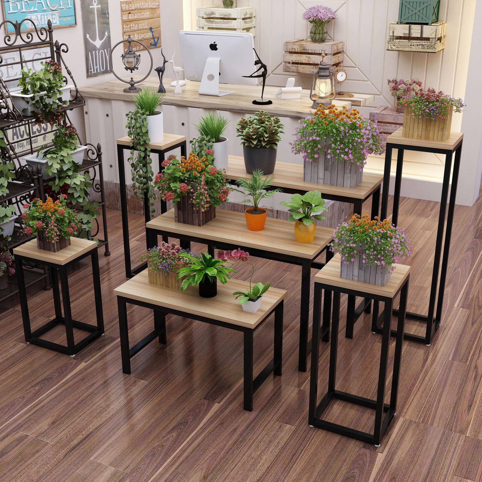 铁花架七件套流店水台手捧花束花子花251架小桌落地橱窗花艺店高