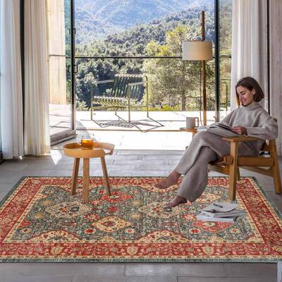 美毯式复古地客茶厅土卧室书房几垫家用耳其摩洛哥做旧大面FS7564