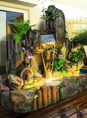 大型院高假鱼tb-57781山流水喷泉落地风水轮池庭摆园件阳台客厅花