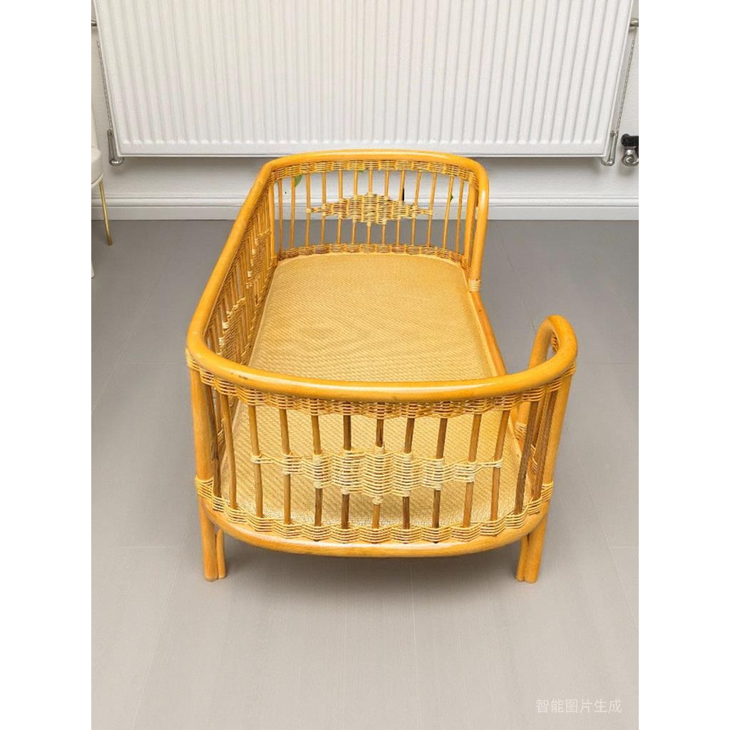 幼儿园婴儿床FAC新生篮儿宝床宝摇儿童床摇可藤编小孩拼接床定制