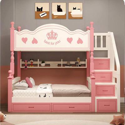 喜挚橡木上下床实高健-1款木高人低双层床上下铺床儿童床两胶层床