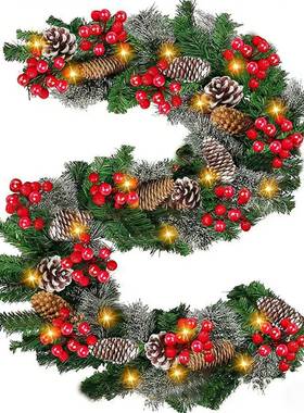 绿色vc圣诞装饰820藤条酒商场酒店吧门挂装饰诞圣p加密藤条