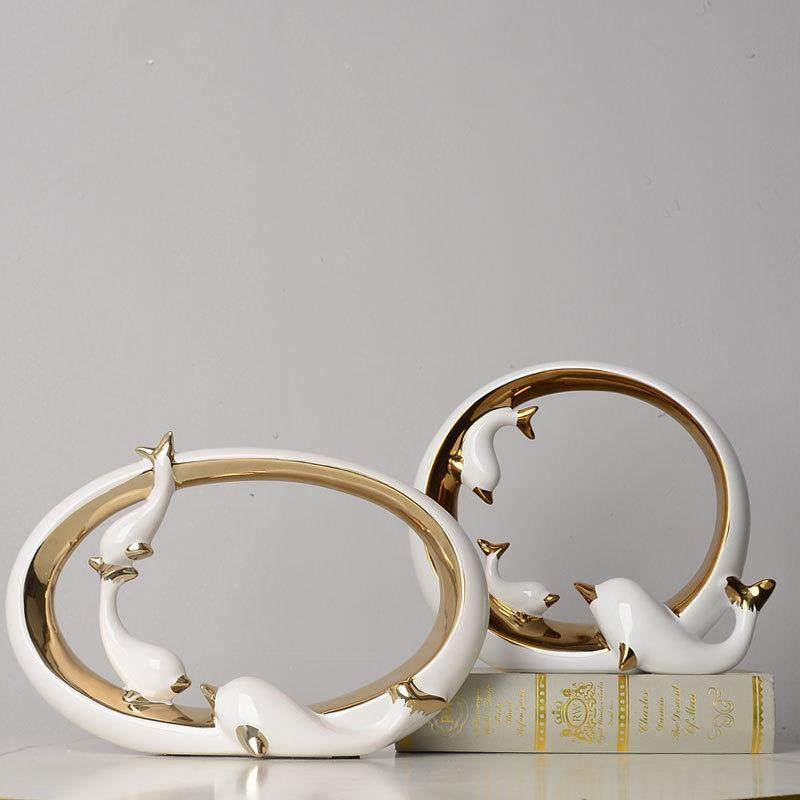 式NAM陶海豚件瓷摆创意欧摆设客厅酒柜玄关隔断个性台面家居装饰,橡塑材料及制品,工业陶瓷,淘宝优惠券,粉丝福利购,淘宝优惠卷