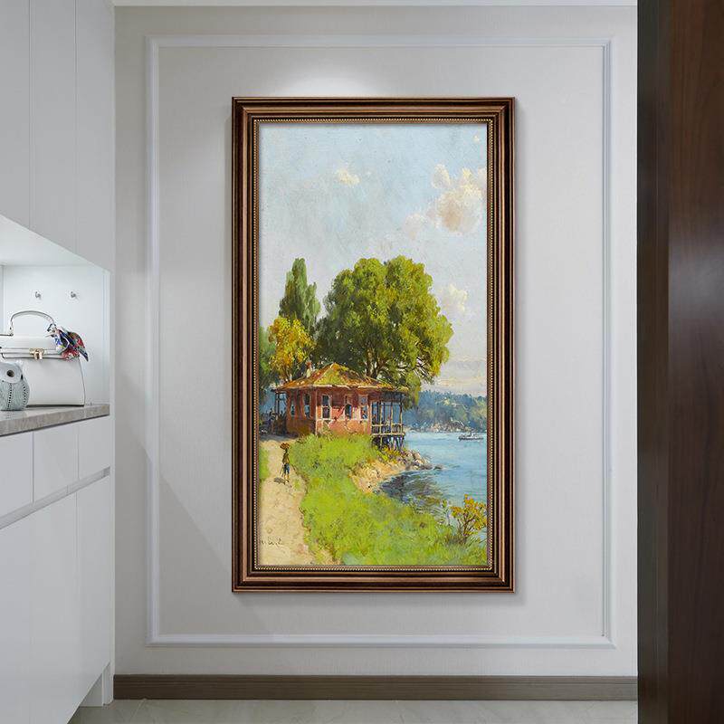 道景画油玄关装饰画FM683110画竖版美式复古壁画走廊过挂风画莫奈
