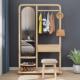 实衣帽架穿衣家用YC288 衣卧室落地挂衣梳架妆木台镜一体多功能收