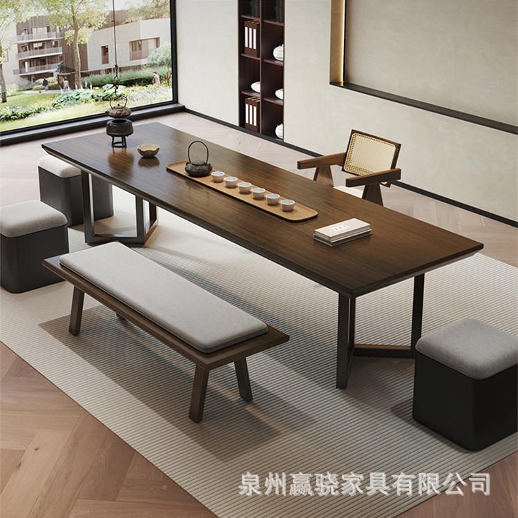 原木茶家实用创桌意木大板泡茶KHB桌子现代简约茶台客厅茶桌椅全