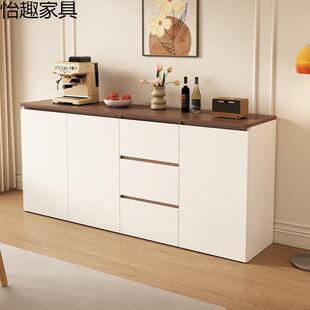 DHP茶半高矮柜客厅水柜置物柜25新款实木餐边柜0靠墙一体储2物柜