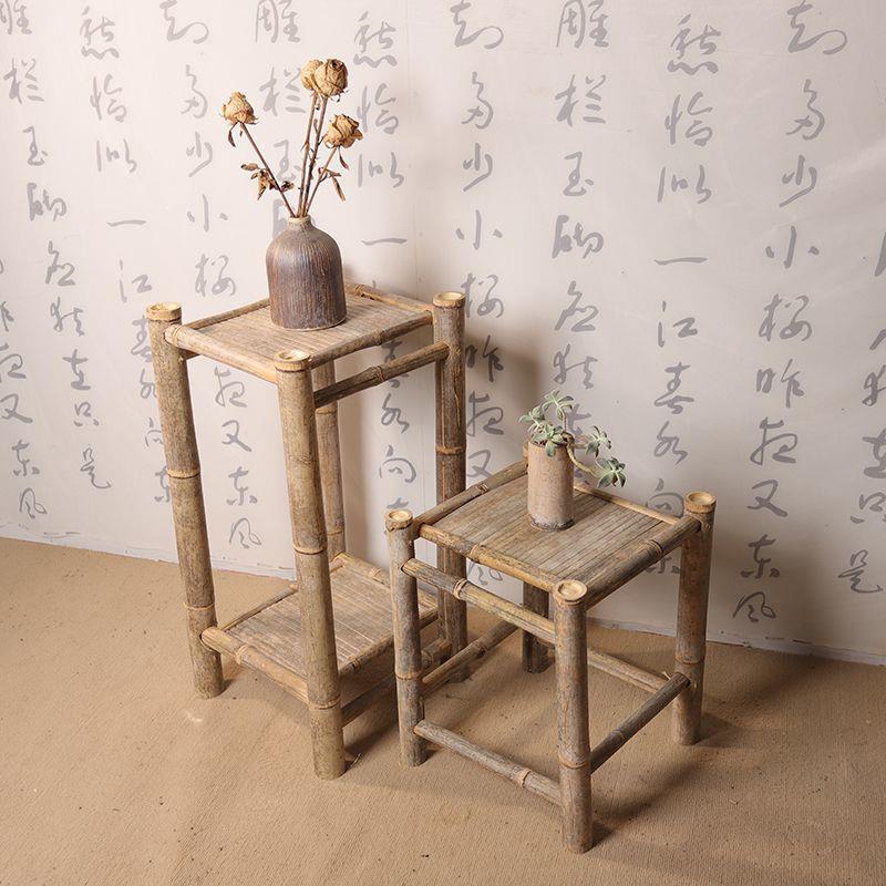复古竹制花花架室内客厅地面物花盆架子阳台无品牌/置架吊兰萝楠